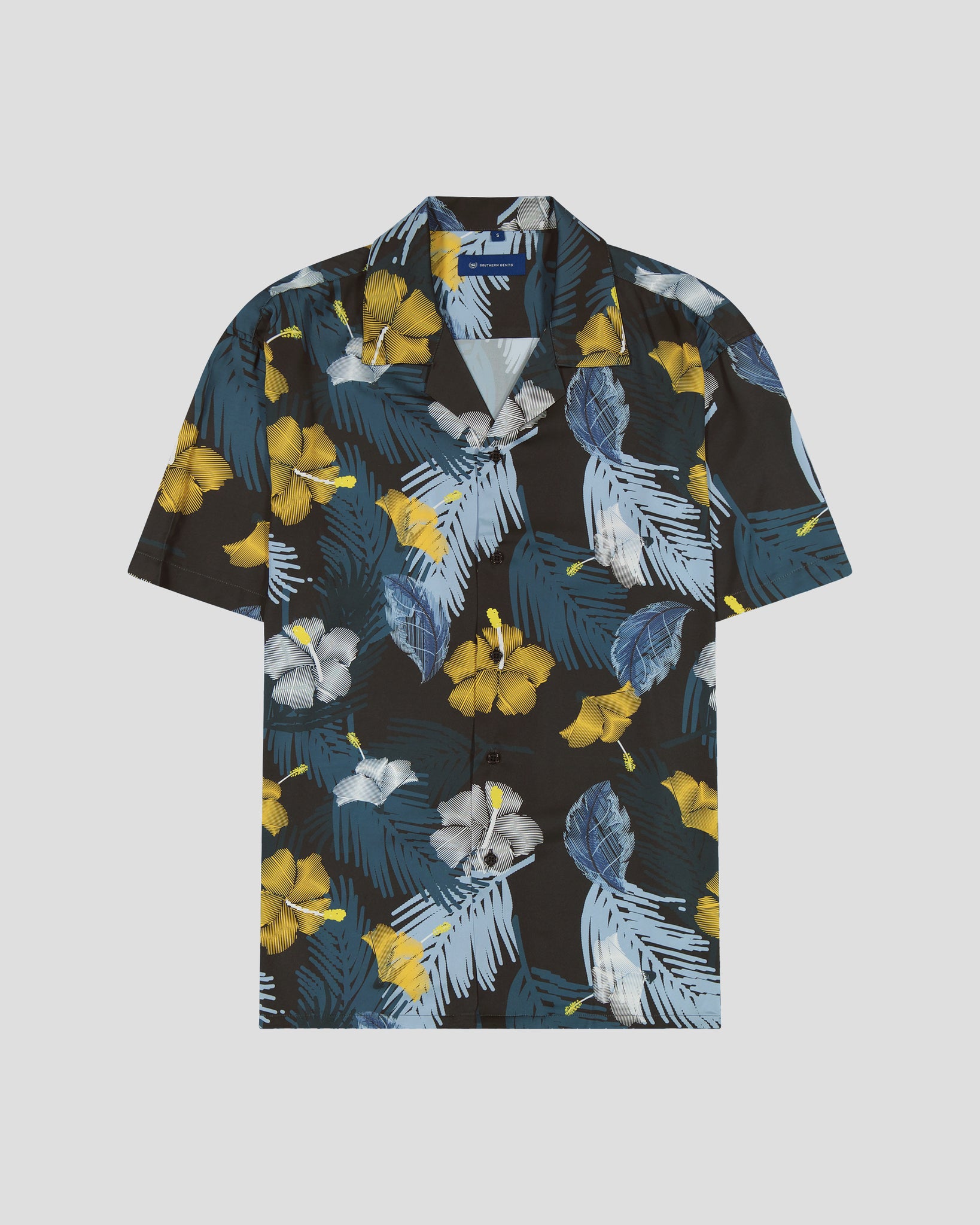 SG Camp Collar Shirt - Navy Hibiscus