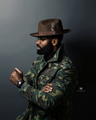 Southern Gents - Camouflage Field Jacket + Miller Ranch Fedoras - Chocolate