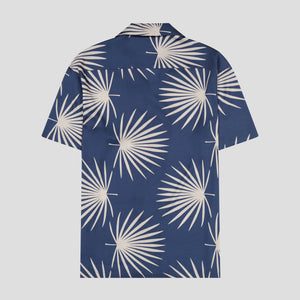 Southern Gents Camp Collar Shirt - Navy Palms