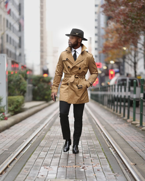 brown trench coat outfits