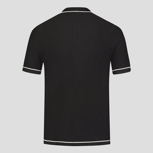 Southern Gents Knit Polo - Tipped Black