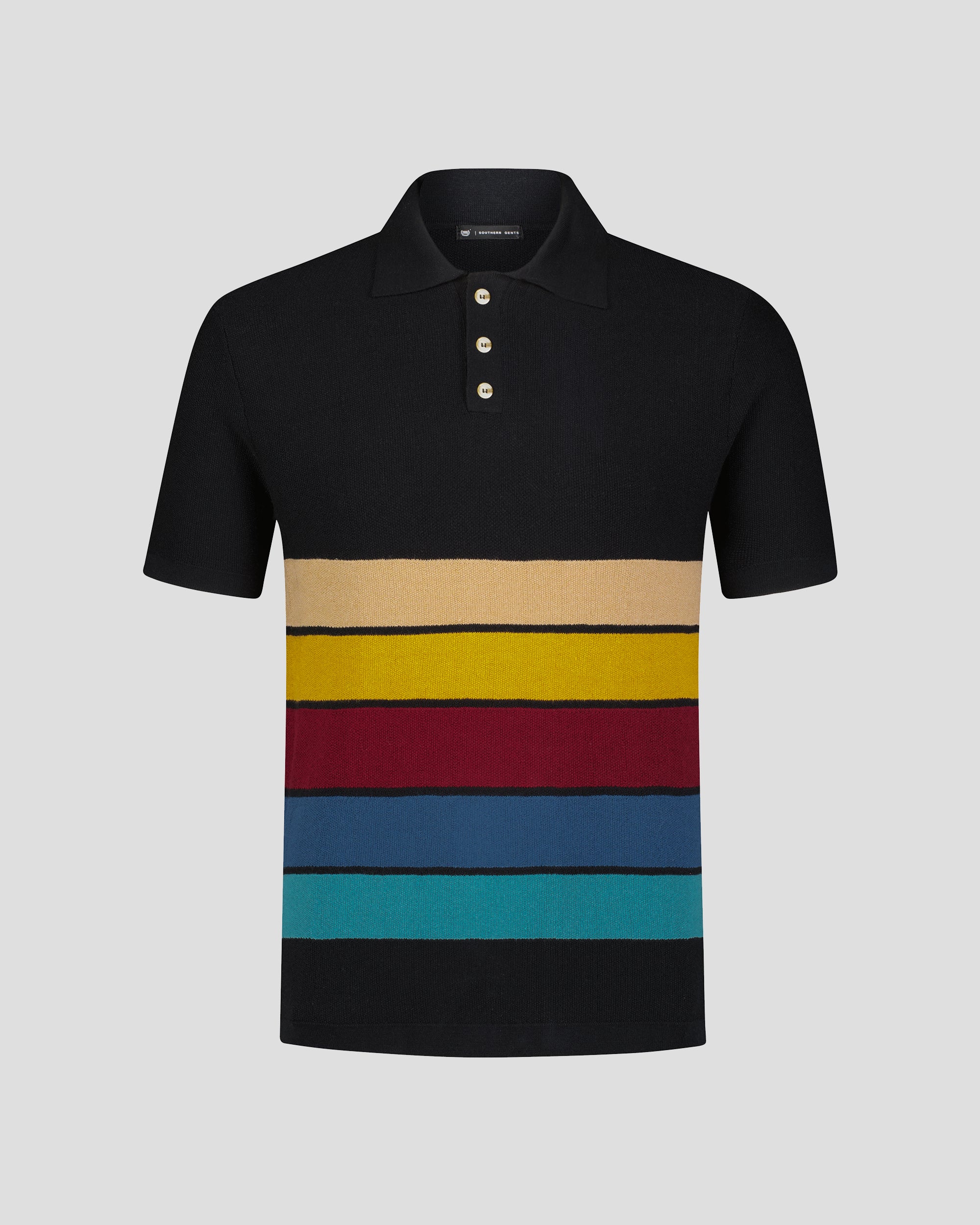 Classic Striped Knit Polo Southern Gents - Main Image