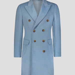 Southern Gents Double Breasted Men's Coat - Pastel Blue