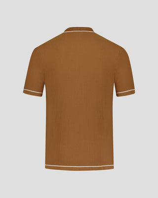 Southern Gents Knit Polo - Tipped Brown