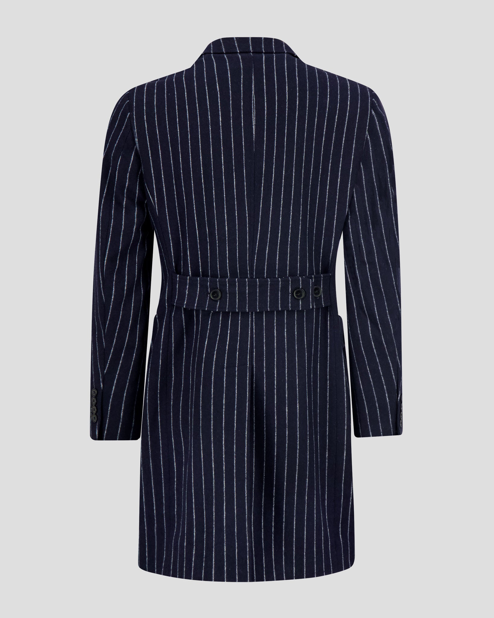 Southern Gents Single Breasted Coat - Navy Pinstripe