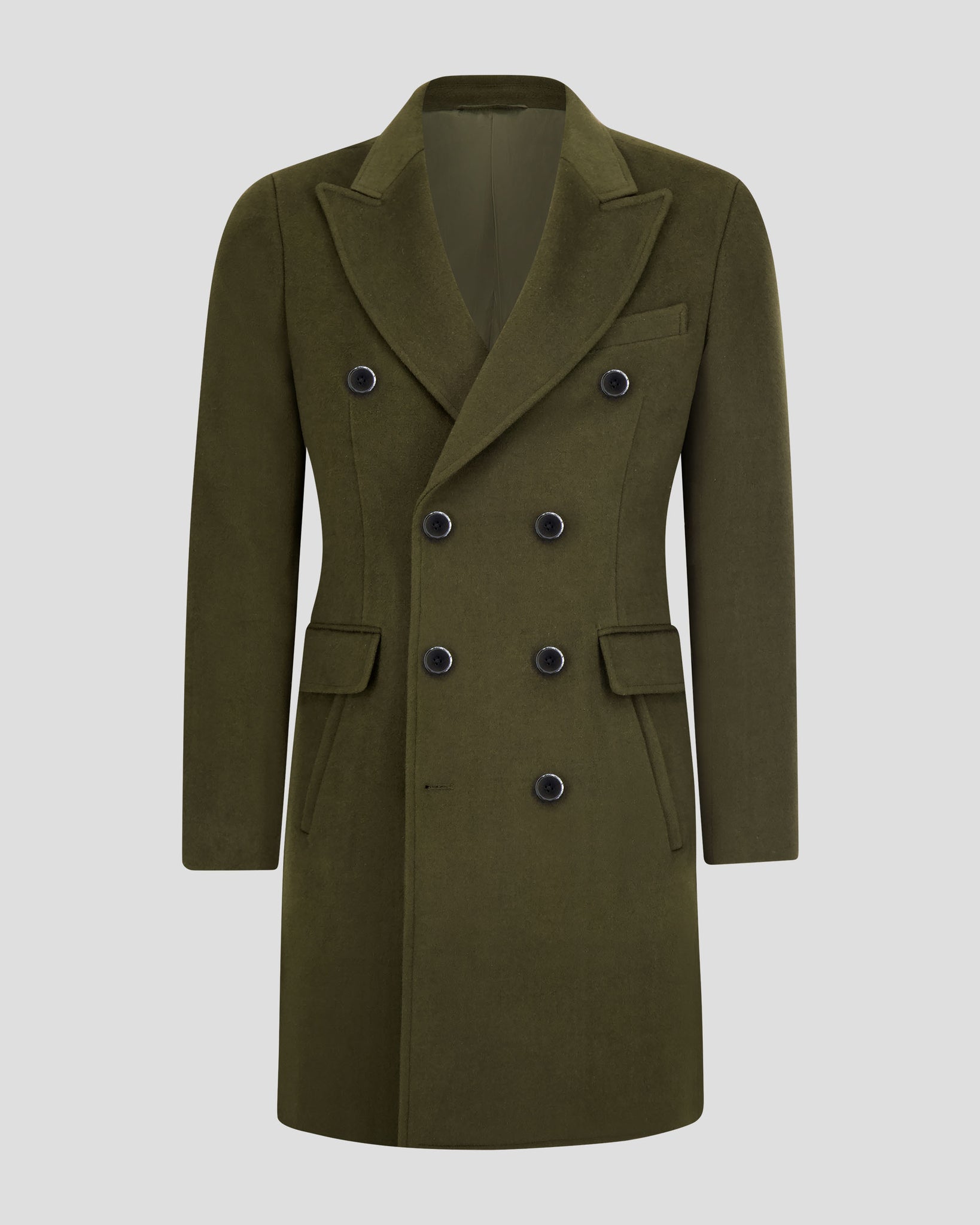 Southern Gents Double Breasted Coat - Olive