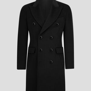 Southern Gents Double Breasted Men's Coat - Black