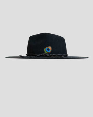 Southern Gents Wide Brim Alexander Fedora Hat - Black 