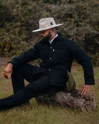 Southern Gents Wide Brim Alexander Fedora Hat - Taupe