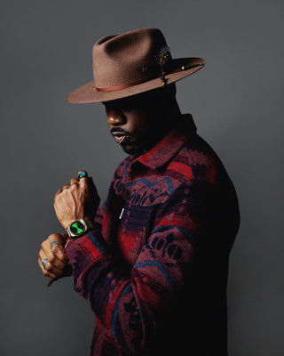 Southern Gents Lonestar Wide Brim Fedora - Walnut Brown