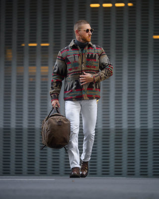 Southern Gents Aztec Overshirt - Brown + Teal