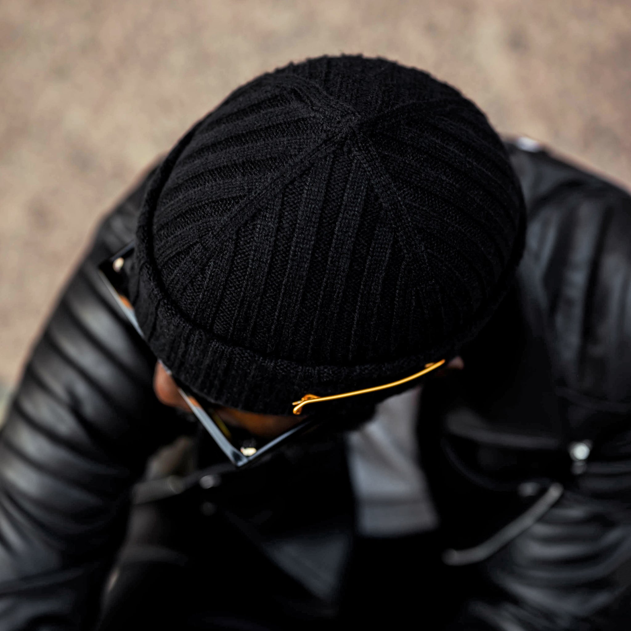 SG Cashmere + Merino Fisherman Beanie - Black
