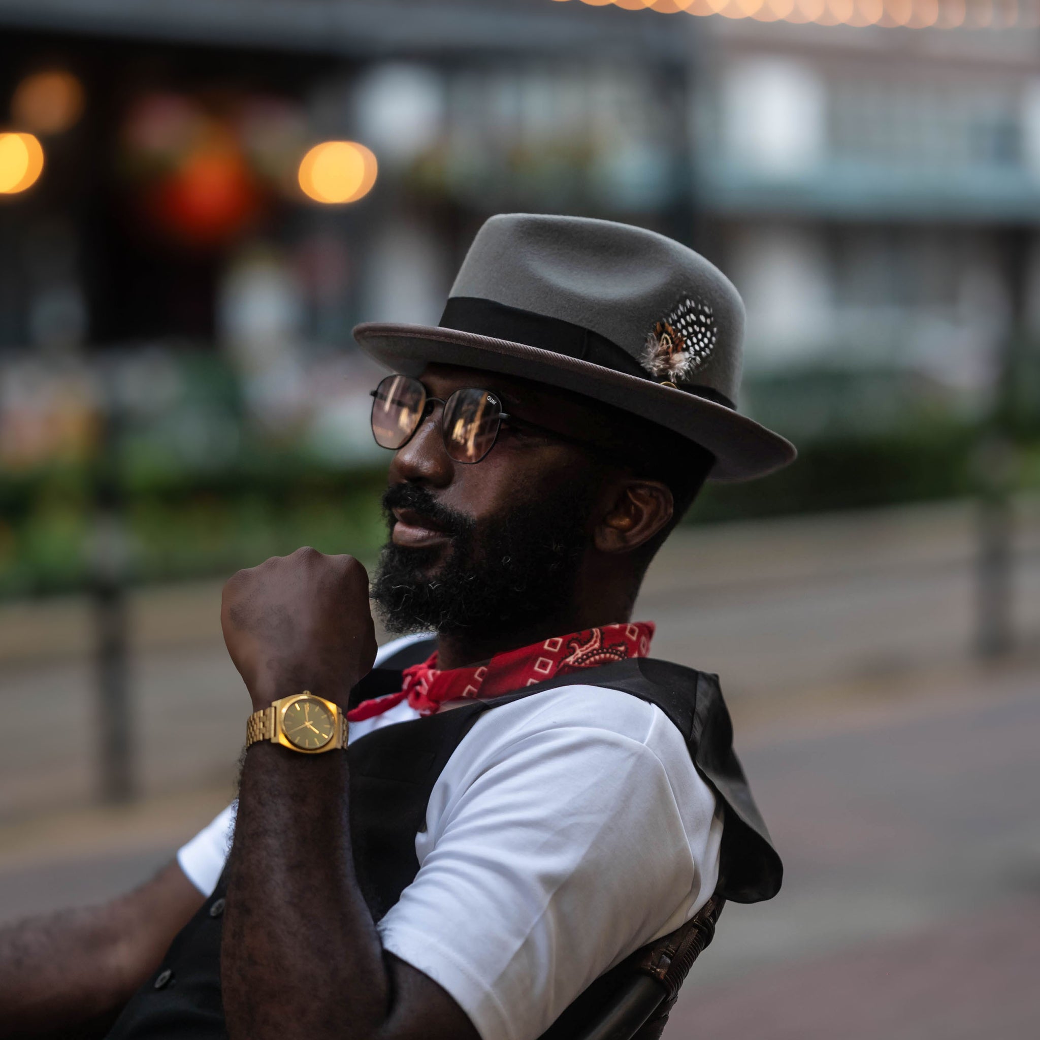 Southern Gents Short Brim Trilby Fedora -Grey