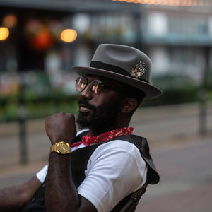 Southern Gents Short Brim Trilby Fedora -Grey