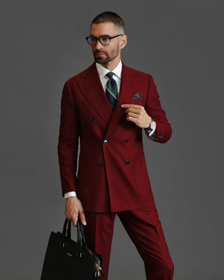 Southern Gents Double Breasted Blazer - Burgundy