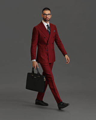 Southern Gents Double Breasted Blazer - Burgundy
