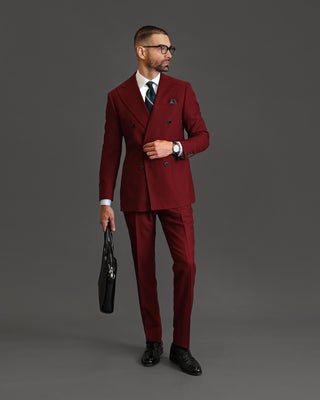 Southern Gents Double Breasted Blazer - Burgundy