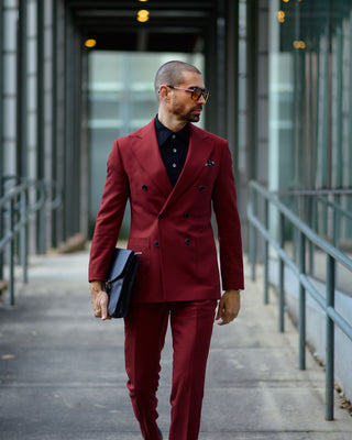 Southern Gents Double Breasted Blazer - Burgundy