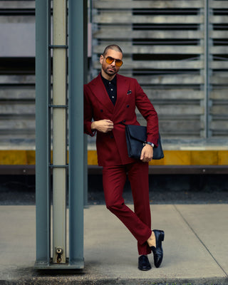Southern Gents Double Breasted Blazer - Burgundy