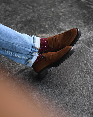 Southern Gents Lug Sole Loafer - Brown Suede