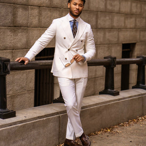 Ivory White Double Breasted Dinner Jacket SG Double Breasted