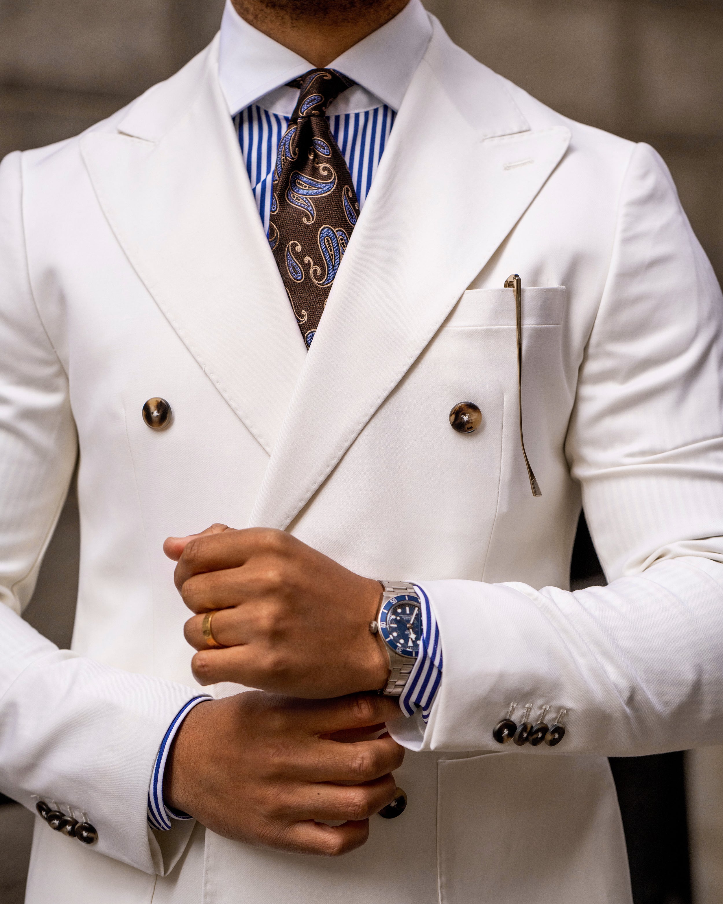 SG Double Breasted Blazer – Ivory – Southern Gents