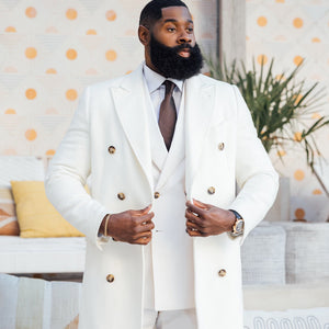 Southern Gents Double Breasted Coat - Ivory