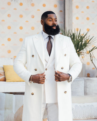 Southern Gents Double Breasted Coat - Ivory