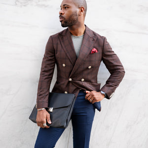 Southern Gents V3 Doublebreasted Blazer - Dark Brown Plaid