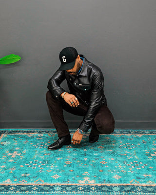 Southern Gents Signature Leather Trucker Jacket - Black