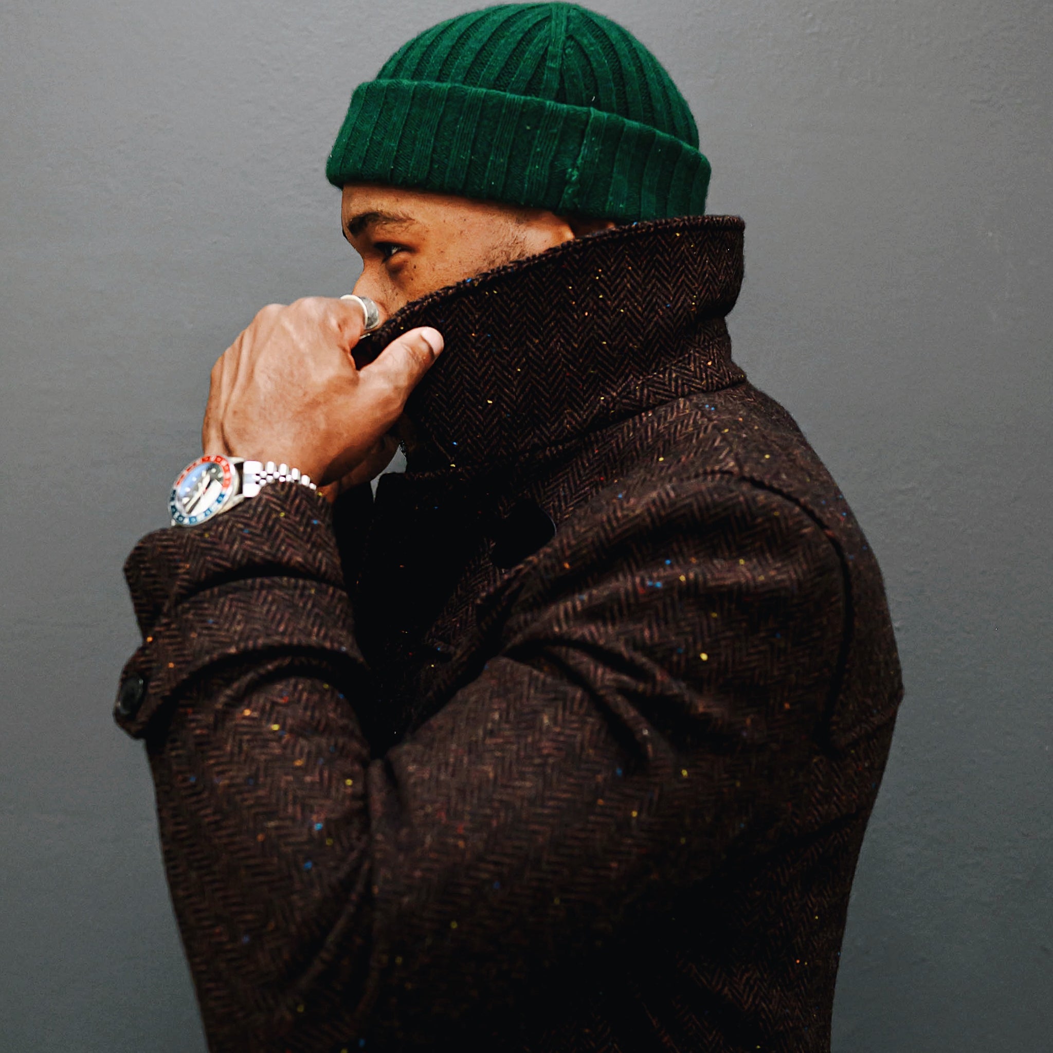 Southern Gents Duffle Coat - Brown Donegal Herringbone