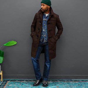 Southern Gents Duffle Coat - Brown Donegal Herringbone