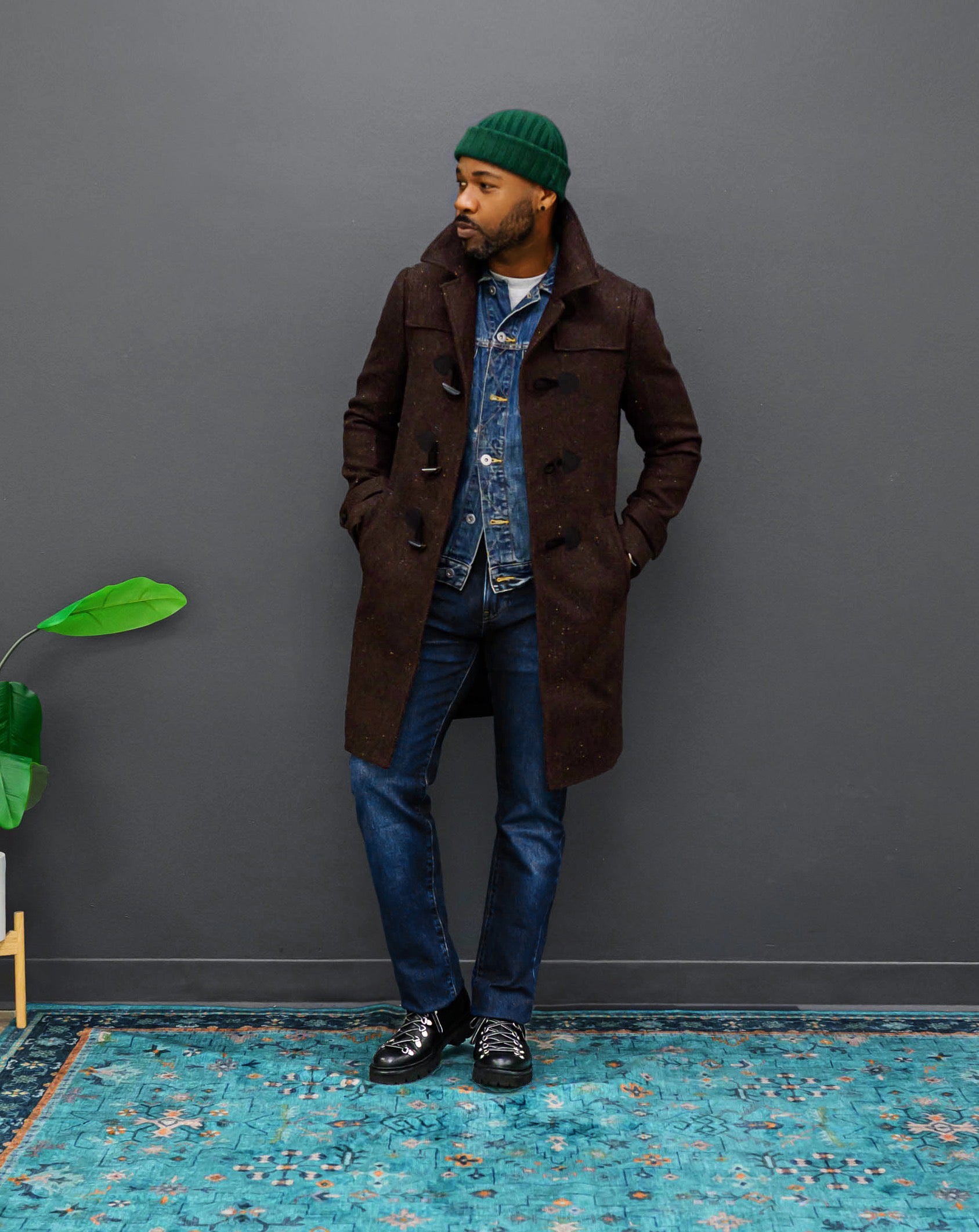 SG Duffle Coat – Brown Donegal Herringbone – Southern Gents