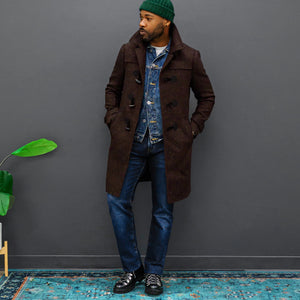 Southern Gents Duffle Coat - Brown Donegal Herringbone