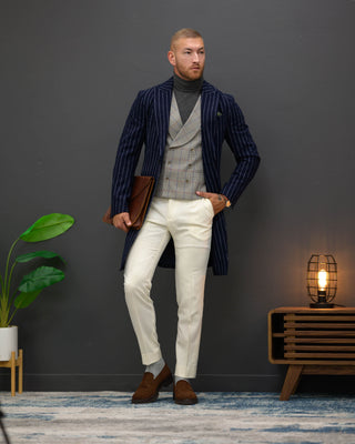 Southern Gents Singlebreasted Pinstripe Overcoat