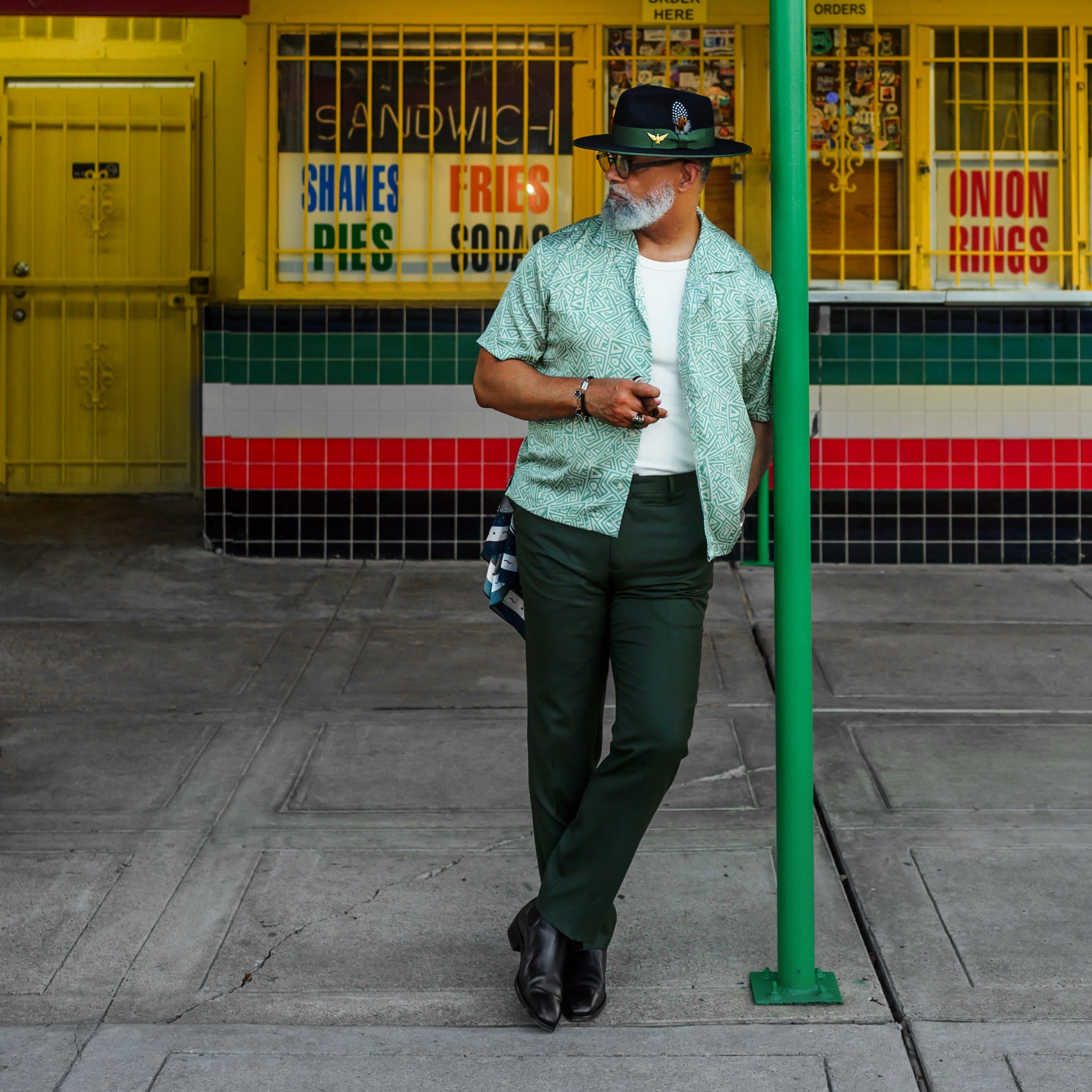 Southern Gents Ferguson Fedora - Black + Green