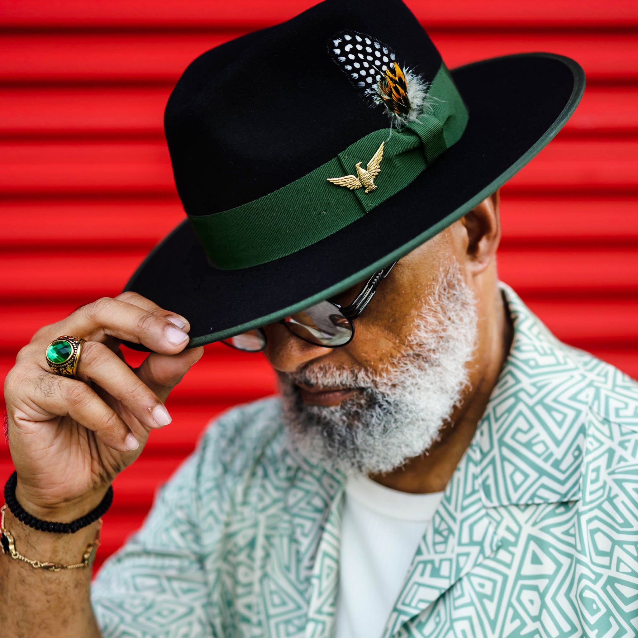 Southern Gents Ferguson Fedora - Black + Green