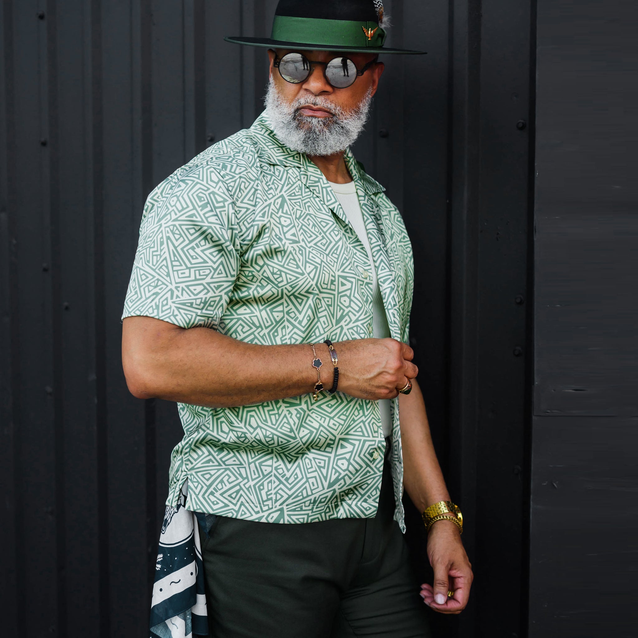 Southern Gents Ferguson Fedora - Black + Green