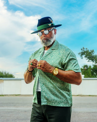 Southern Gents Camp Collar Shirt - Geometric Jungle