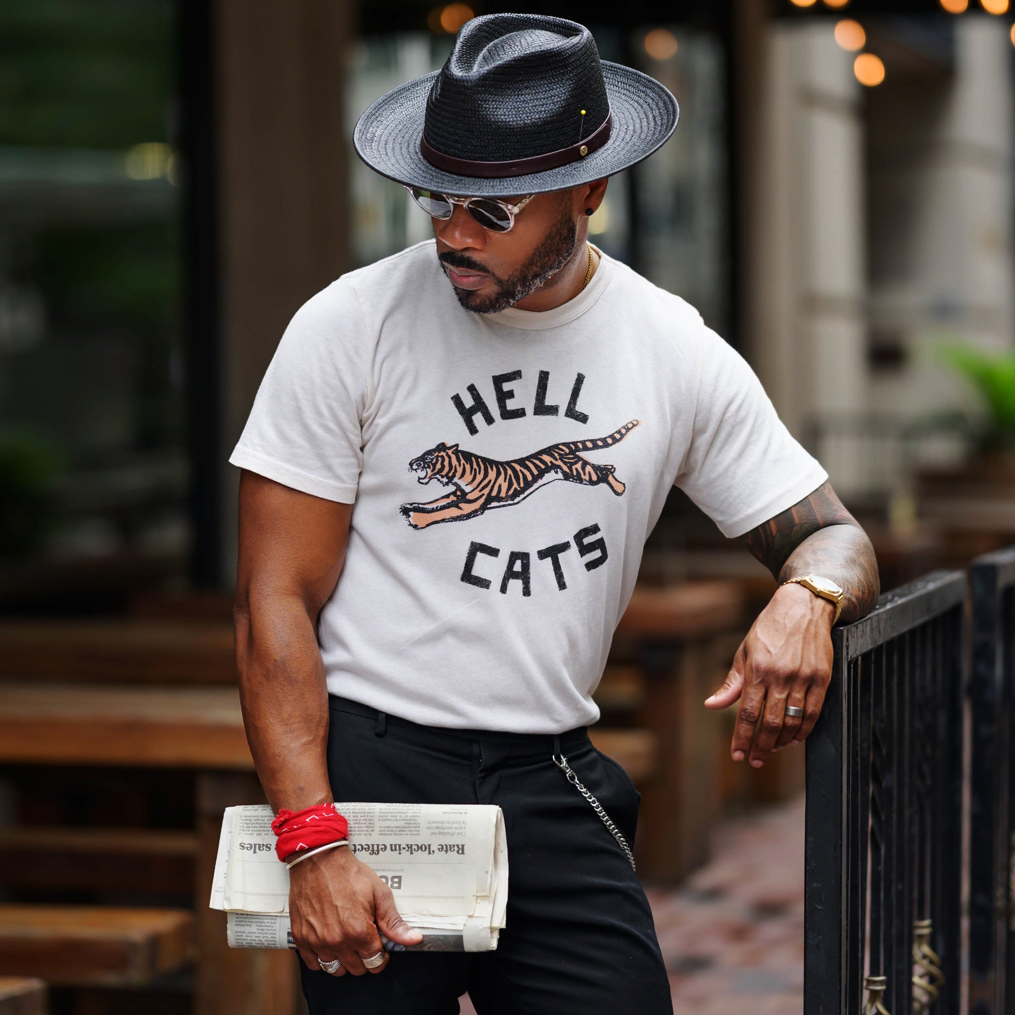 Southern Gents Geoffrey Straw Fedora - Black 