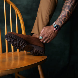 Southern Gents Lug Sole Loafer - Brown Suede