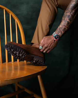 Southern Gents Lug Sole Loafer - Brown Suede
