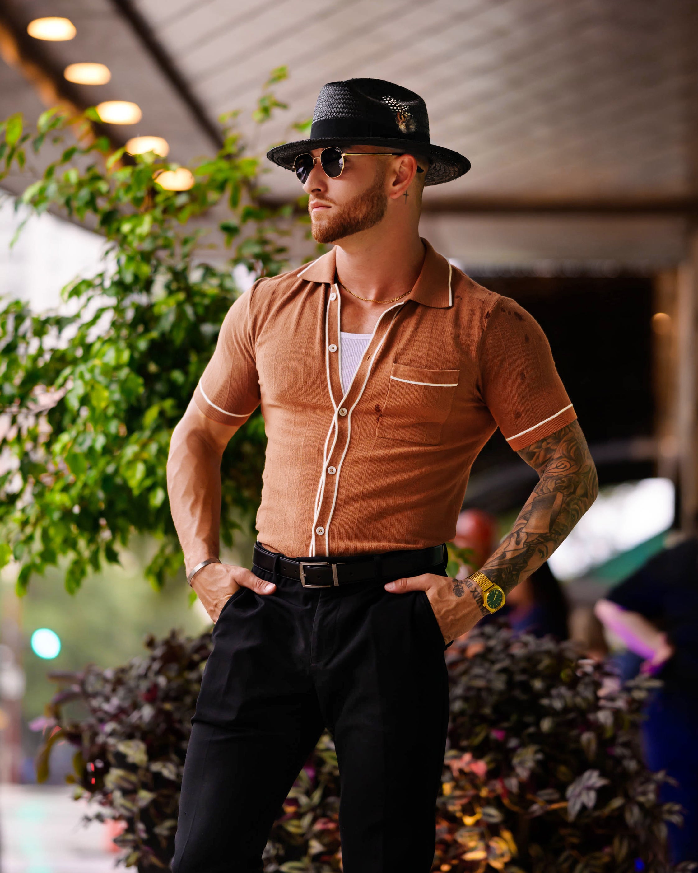 品質検査済 SG Knit Gents Southern – Brown Tipped - Polo トップス