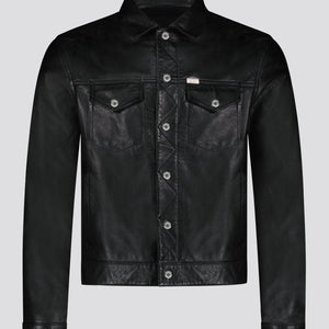 Southern Gents Signature Leather Trucker Jacket - Black
