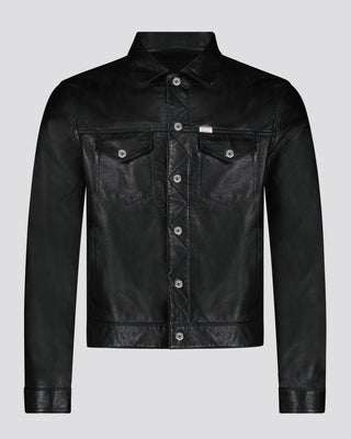 Southern Gents Signature Leather Trucker Jacket - Black