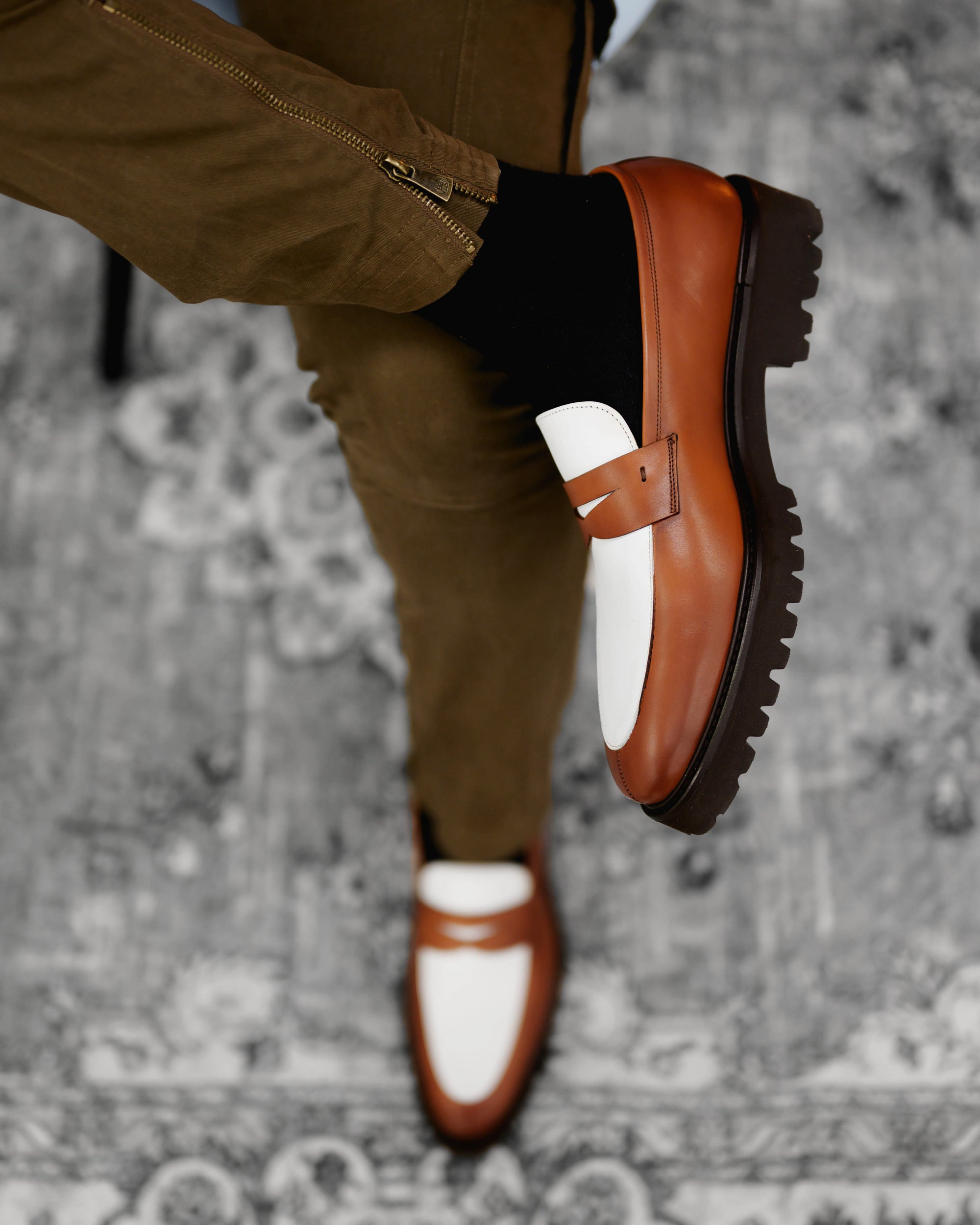 Smithson Lug Loafer 2 Tone (Brown White)