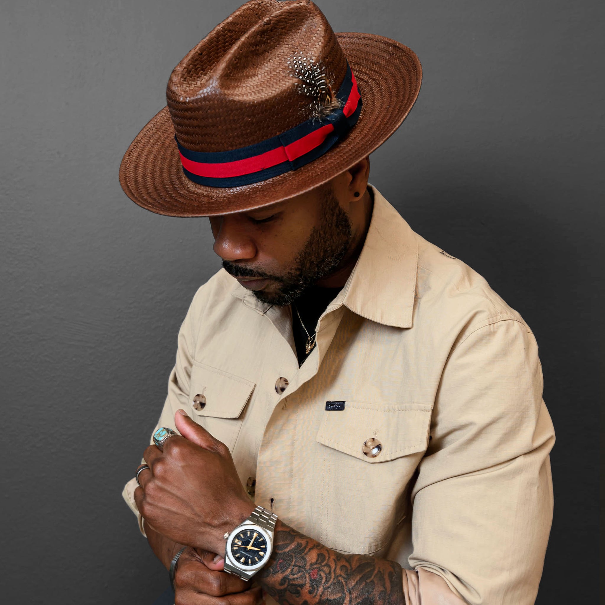 Southern Gents Miller Ranch Fedora - Patriotic Straw