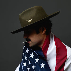 Southern Gents Wide Brim Naked Fedora Olive Green