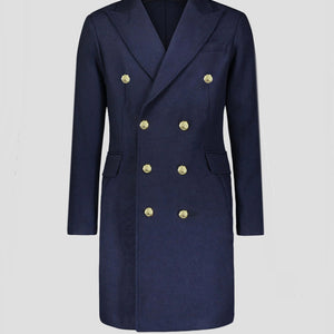SG Men's Anniversary V Double Breasted Topcoat – Navy + Gold