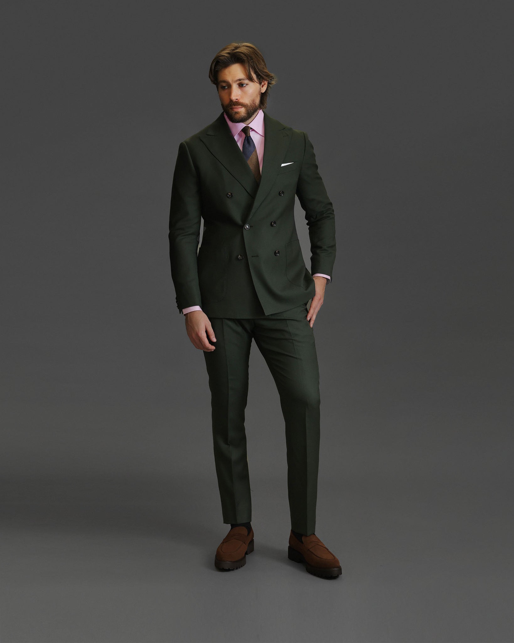 Southern Gents Double Breasted Blazer - Olive
